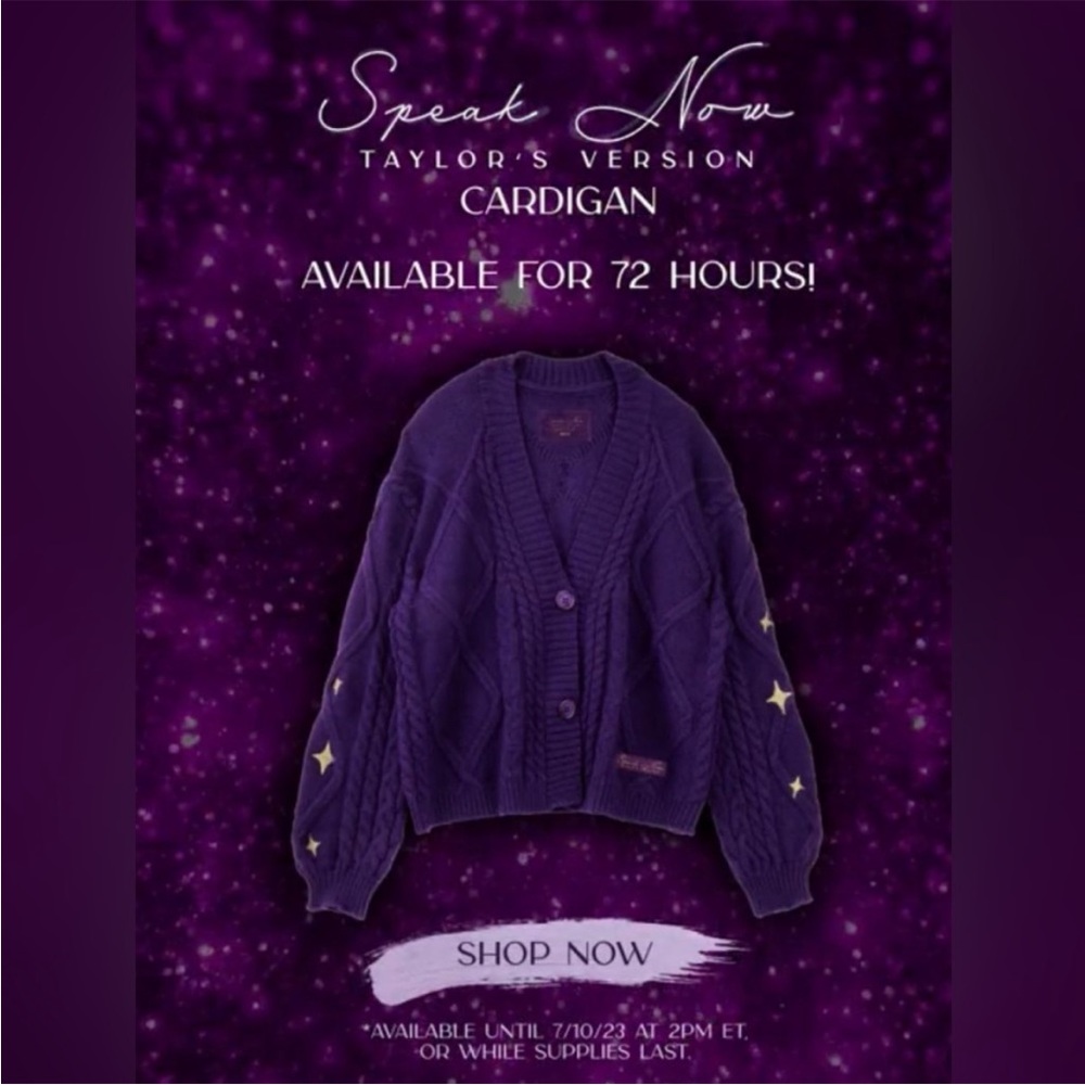 Taylor Swift Speak Now Cardigan M/L